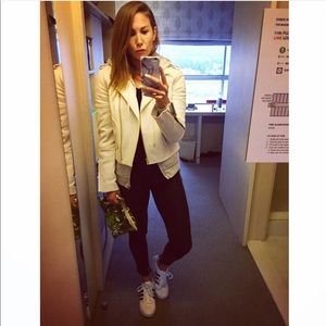 DVF White Leather Moto Jacket 8